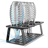Newaner Flashenhalter für Sodastream, Abtropfgestell für Soda Stream Crystal, Easy, Fuse, Emil Flaschen, Flaschen Abtropfständer für 3 Flaschen und 3 Flaschenverschluss mit Abnehmbar Abtropfbehälter