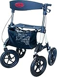 Antar AT51031 Aluminium Outdoor Rollator mit Luftbereifung für Wald-und Feldwege, weiß
