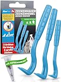 BluePet 3er Set Zeckenhaken für Hunde, Katze, Pferd & Mensch - Zeckenhebel als bewährter Zeckenentferner zur Zeckenzangen I Alternative zu Zeckenpinzette, Zeckendreher, Zeckenschutz & Zeckenmittel