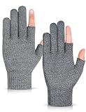 Becellen Rutschfest Strickhandschuhe, Fingerlose Thermisch Handschuhe Touchscreen Winter Gestrickte Glove für Herren Damen