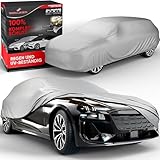 Walser Abdeckplane Auto All Weather, Abdeckplane wasserdicht, 100% wetterfeste Auto Abdeckplane, Autoabdeckung Outdoor, Auto Abdeckplane wasserdicht, Autoplane Vollgarage Größe 6 Kombi Silber