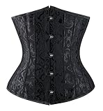 Everbellus Damen 24 Stahlstäbe Korsett Abnehmen Corsage Gürtel Unterbrust Cincher Ohne Stäbe Taillenmieder Schwarz 4XL