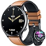 Smartwatch Fitnessuhr Armbanduhr Telefonfunktion Wasserdicht - 1,39' Runde Touchscreen Smart Watch Fitness Tracker Sportuhr mit Blutdruckmessung Schrittzähler Herzfrequenz Kompatibel Android mit iOS