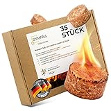 SYMPAA Grillzünder mit starken 15min XXL Brenndauer | 35 Stück | Öko-Kaminanzünder aus Hartholz und Wachs | Nachhaltige Feueranzünder im Grill-Profi-Sparpack