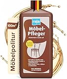 ruja Möbelpolitur - 100m² - beseitigt Kratzer, Wasserflecken & Vergilbung, 2-in-1 Holzreiniger & Holzpflege - Möbelöl farblos, für dunkel & helles Holz - Holzpflegeöl für Esstisch, Möbel & mehr