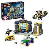 LEGO DC Batman Bathöhle mit Batman, Batgirl und Joker, Superhelden-Spielzeug, Spielzeugauto für Jungen, Mädchen und Junge Superhelden ab 4 Jahren 76272