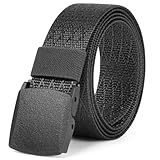 Aomig Arbeitsgürtel Herren Verstellbarer Nylon Stoffgürtel Koppelgürtel für Männer Frauen Outdoor Stoff Tactical Belt Schnellverschluss-Taktikgürtel Gürtel Ohne Löcher Größe Angepasst (B-1PCS-Schwarz)