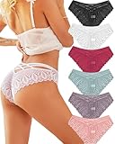 ALL OF ME 6er Pack Brazilian Slips Damen Spitze Unterhosen Sexy Unterwäsche Dessous Frauen Panties Brasilien Underwear Women Bikini Mehrpack S-XL
