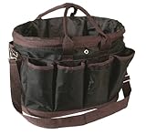 PFIFF 100658 Putztasche groß, zwei-Farben Optik, schmutzabweisendes Material, Schwarz-Braun