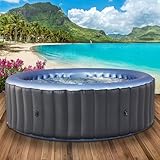 BRAST® Whirlpool aufblasbar MSpa Bergen für 4-8 Personen | viele Größen Ø180-224cm | In- Outdoor Pool | Ganzjähriger Einsatz | bis zu 144 Massagedüsen | Stromsparend inkl. Energiespar-Timer | Bergen 4