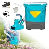 QYOEGSQ Rucksack-Düngerstreuer, automatisch, 25 kg, kabelloser elektrischer Streuwagen for Steinsalz mit Akku, einstellbare Streubreite, Variable Durchflussrate, for Saatgut, Futter und Dünger