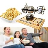 MOFGOE Popcornmaschine, chinesische Popcornmaschine, Hochdruck-Popcornmaschine, Edelstahl-Popcorn-Popper mit Feuerheizung, für Heimparty, groß/230 ml