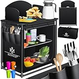 KESSER® Campingküche | Inkl. Tragetasche & Becherset | Campingschrank Faltschrank | mit Aluminiumgestell | Reiseküche | Küchenbox | Zeltschrank | Outdoor Camping Küche | Schwarz/Schwarz | Typ F2