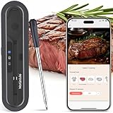 WOTINTDE Fleischthermometer Kabellos Grillthermometer Digital Bratenthermometer Bluetooth Steak Meat Thermometer mit App Kerntemperaturmesser IP67 Küchenthermometer für Kochen, Grill, BBQ, Rotisserie