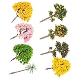 Amosfun 8St Simulation von Baumschmuck Miniatur-Blumenbäume Landschaftsmodellbaum Pflanzendekor künstlicher Baum Mini-Sandtisch-Pflanzenmodell sandtisch DIY Modell Kleiner Baum schmücken