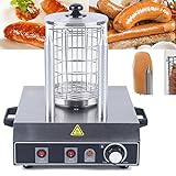 Würstchenwärmer Elektrisch Edelstahl Hot Dog Warmer Maschine Würstchenwärmer mit 2 Heizspießen für Catering, Snacks, Familienfeiern (422W)
