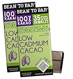Low Cadmium ohne Zucker Schokolade. Handgemacht langzeitgeführt. Extrem bittere Tafeln. Set als besondere Geschenkidee (100% Kakao, 2 Tafeln)