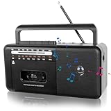 Tragbarer Kassettenrekorder, Vintage-Kassettenrekorder mit AM/FM/SW-Radio, eingebautem Lautsprecher, 3.5mm Kopfhörerbuchse, Unterstützung TF-Karte/USB-Eingang