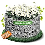 bellissa ‎‎95573 – Hochbeet Basic – Steinkorb-Pflanzkübel – Garten Bausatz mit Gabionen und Folie – rund 81x40 cm Outdoor