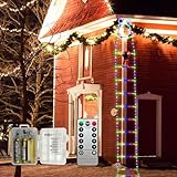 MEDOYOH Weihnachtsdekoration Licht, 3,3M/130IN Mehrfarbige LED Weihnachtsmann Der Klettert mit Licht Batterien Enthalten für Weihnachtsdeko Indoor Outdoor Balkon Dekor, 12 Leiter 218 Lampenperlen