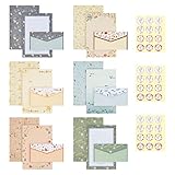 Vicloon Briefpapier mit Umschlag Set, 54 Stück Briefumschlag Briefpapier Set, 36 Blatt A5 Briefpapier mit 18 Umschlägen, 6 Florale Stile Briefpapier und Umschläge für Einladungskarten Glückwunschkarte