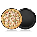 Onader Pizzablech 2er Set, Edelstahl Rund Pizzaform mit Antihaftbeschichtung, ∅ 30cm Pizza Backblech für Backen & Servieren, Ungiftig & Gesund, Langlebig & Leicht zu reinigen