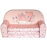 FORTISLINE – Kindersofa Mini ausklappbar 40x78x45cm - Kindersofa für Kinder 2in1 - Kindercouch ausklappbar - Schlafcouch aus Schaumstoff - Abnehmbarer Bezug - Viele Motive