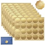 Yoezuo Wachssiegel Selbstklebend, 160 Stück Briefumschlag Herz Klebeetiketten Gold Aufkleber Gold Geprägte Wachs Siegel Aufkleber für Umschlag Postkarte Einladung Grußkarte