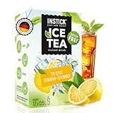 INSTICK Zuckerfreies Instant-Getränk (Eistee Zitrone) - 1 Packung für 12 x 0,5-1 L- Veganes Getränkepulver Kalorienarm & Vitamin C - Instant-Pulver