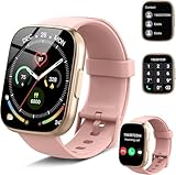 Smartwatch Herren Damen, 1.95' Smartwatch mit Bluetooth Anruf, Fitnesstracker mit Pulsuhr/Schlafmonitor, 112+ Sportmodi Fitnessuhr IP68 Wasserdicht Sportuhr, Schrittzähler Uhr für Android iOS Rosa