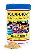 HAPPYKOI 1Liter Aqua Bio 5 Milchsäurebakterien Pulver, probiotische Filterbakterien für Koiteich, Teich und Gartenteich, unterstützen Nitrifizierung, Bauen Algen und Schlamm ab