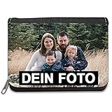 Eurofoto Geldbeutel mit Foto und Text personalisiert | Geldbörse selbst gestalten | Farbe: Schwarz mit Wunschbild