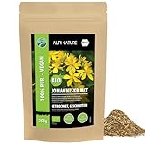 BIO Johanniskraut getrocknet (250g), Johanniskrauttee Bio geschnitten, Johanniskraut aus Wildsammlung, Johanniskraut Tee 100% natürlich, ohne Zusätze