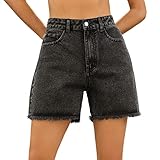 MJGkhiy Damenhose für den Sommer, kurze Jeans, elegante zerrissene Jeans, Baggy Push Up kurze Hose mit Taschen, Curvy, niedrige Taille, hohe Taille, Denim, lässige Shorts elastisch, Bermuda Jeans