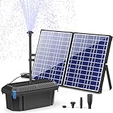 Biling Solar Filterpumpe 1500 l/h, 30W, Teichfilter Komplettset mit Pumpe, Solar Teichpumpe mit Filter für Teiche bis 2000l, Wasserfall, Garten, Pool, Wasserspiel