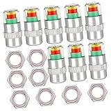 Mobestech Auto Ventilkappen mit Reifendrucksensor Diebstahl Design Stabile Messung Langlebig aus Kupfer und PC für Sichere Überwachung und Verbesserten Fahrkomfort