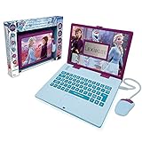 Lexibook JC598FZi3 Disney Frozen 2-Zweisprachiger Laptop für Bildungszwecke Englisch und Deutsch, 124 Aktivitäten, Mathematik, Logik, Musik, Uhr, Spiele-Spielzeug für Mädchen