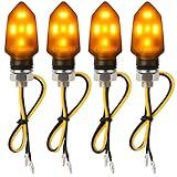 Binego® 4x LED Blinker Motorrad E Geprüft mit getöntem Rauchglas LED | Universelle Mini Blinker Moped Zubehör | StVZO konform (4er Set)