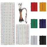 BOJACK Breadboard Kit Lötfreies Steckbrett 1 Pcs 830 Punkte & 1 Pcs 400 Punkte & 6 Pcs 170 Punkte Mini Breadboard & 65 Pcs Flexible Steckbrett Steckbrücken (4 Werte 73 Stück)