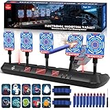 Lehoo Castle Nerf Zielscheibe, Automatische Elektrische Zielscheibe für Nerf Gun, 20 Weiche Schaumstoffdarts, Geschenke für Junge ab 3 4 5 6 7 8 9 Jahre