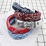 6 Stück Haarreif Damen Vintage Haarband Stirnband Damen Eelastische Knoten Hairband Breite Haarreifen mit Zähnen Verdrehte Stoff Turban gestrickte Stirnbänder Set für Damen Mädchen