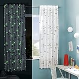 Delindo Lifestyle Fluoreszierende Kinderzimmer Gardine Magic, 140x175 cm, 1 Stück, verdeckte Schlaufen oder Kräuselband, moderner weißer blickdichter Fenstervorhang für Mädchen und Jungen