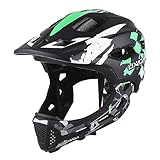 Lixada Fahrradhelm Kinder Helm Fullface Abnehmbar Unisex 50-56cm Children's Helmet 2-In-2 Integrated Größenverstellbar- Mit Abnehmbarem Kinnschutz Helmet inliner Für Fahrräder, Skateboards