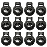 ZELHYEUU 12 Stück Kordelstopper, Federschnur Schlösser, Kunststoff Rutschen Kordelklemme, Single Hole Cord Locks, Rund Kunststoff Kordelklemme, für Kordelzug Rucksack Rucksack