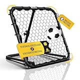 Racetex Rebounder für Fußball Kinder [STUFENLOS VERSTELLBAR] - Fußball Rebounder Kinder und Jugendliche - Prellwand Fussball für EIN besseres und abwechslungsreiches Training (Edelstahl Rebounder)