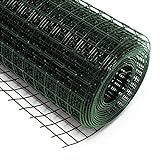 Wiltec Volierendraht 4-Eck in Grün mit 12x12mm Maschengröße, 25m Rolle 100cm Höhe, aus verzinktem Stahl