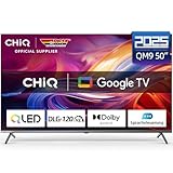 CHIQ U55QM9V 50 Zoll Smart TV, 4K HDR, QLED, metallfreies Design, Google TV, Google Assistant, DLG 120Hz, MEMC, Dolby Audio, Triple-Tuner, Schwarz