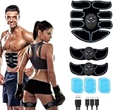 ZeeSunMm Bauchtrainer EMS Trainingsgerät, Bauchmuskeltrainer EMS Elektrische Muskelstimulation, 6 Modi & 9 Intensitäten, USB Wiederaufladbar Muskelstimulator bauchtrainer