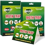 Yeecka 10 Stück Kleidermottenfalle Mottenfalle Kleidermotten, Effektiver Mottenschutz für Kleiderschrank, Kleidermotten Bekämpfen Pheromonfalle Motten, Mottenpapier Lebensmittelmotten Falle für Küche