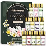 Migcaput Diffuser Ätherische Öle, 12X5ml Blumen Aroma Diffuser Öl,100% Naturrein Essential Oils, Aromatherapie Duftöle für Diffuser Luftbefeuchter Kerzen Seifen - Kamille, Geranie, Freesie, Jasmin